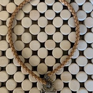 American West Braided Leather Toggle Necklace
